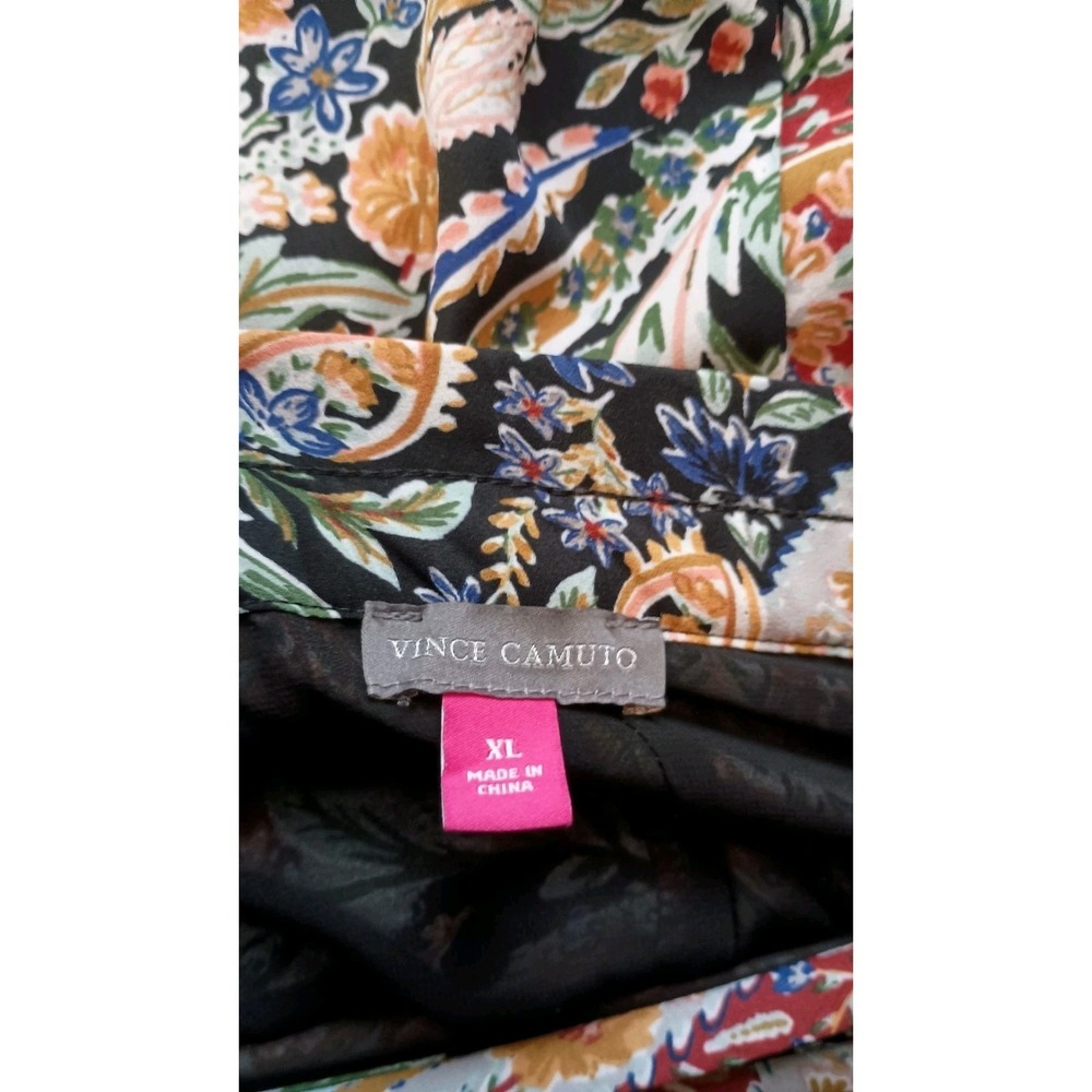 Vince Camuto Paisley Floral Midi Skirt Women's XL Boho Western Charm Lined Flowy - Picture 9 of 12